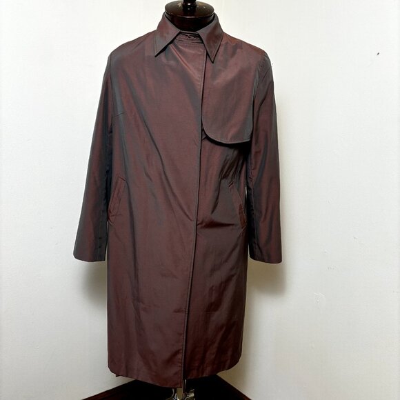 YULI Women's Size S-M US Fit Collared Trench Coat Brown Long-sleeved Jacket - Picture 12 of 14